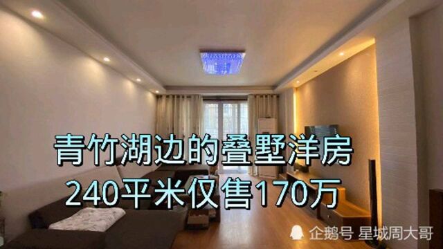 青竹湖边的叠墅复式洋房240平米仅售170万!大家看看性价比高么?