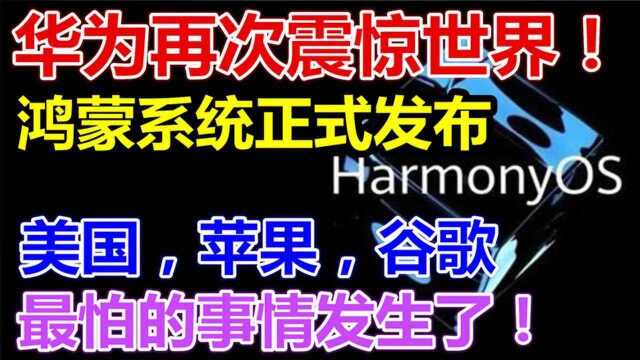 华为再次震动世界!鸿蒙系统正式发布!美国,苹果,谷歌最怕的事情发生了!