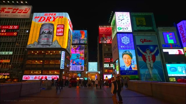 实拍大阪的夜景,穿行大阪的街头,记录一个真实的日本!