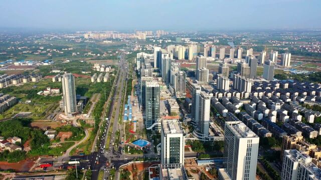 航拍衡阳:日新月异的衡州大道数字经济走廊,高楼林立,美轮美奂