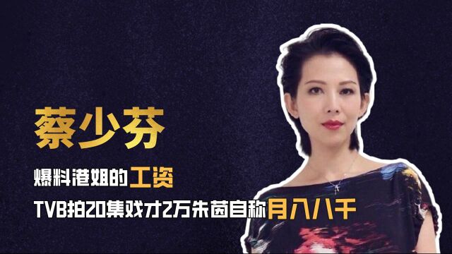 蔡少芬爆料港姐的工资,TVB拍20集戏才2万,朱茵自称月入八千