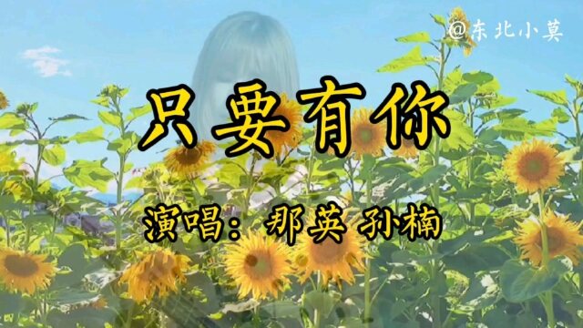 经典歌曲《只要有你》那英,孙楠演唱的太好听了,百听不厌,请大家欣赏