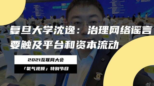 复旦大学沈逸:治理网络谣言要触及平台和资本流动