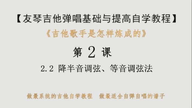  阿友老师吉他教学入门基础自学教程:第二课03 特殊调弦法(降半音)【友琴吉他】