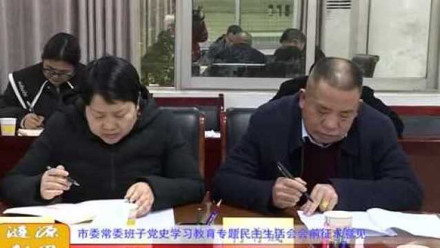 市委常委班子党史学习教育专题民主生活会会前征求意见