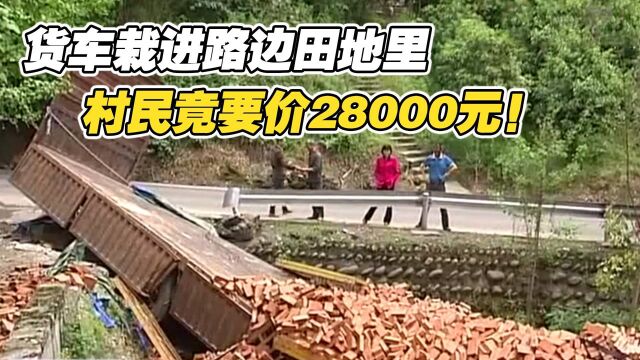 货车栽进路边田地里,村民竟要求赔偿30年的损失,车主:就是荒地