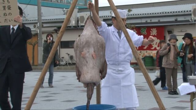 鮟鱇鱼吊切法!日本处理鮟鱇鱼独特技法!详解日本人爱吃的鮟鱇鱼