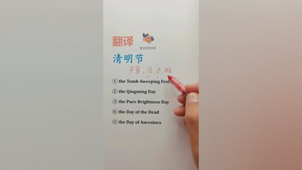 翻译:清明节#英语单词#英语语法#英语翻译