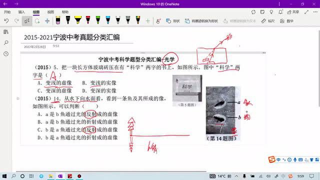 中考科学真题分类汇编光学