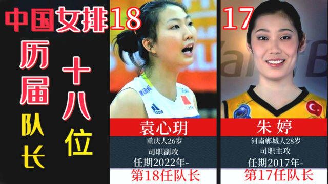 中国女排18位历届队长,中国籍奥运会最佳球员朱婷郎平,你认识几位呢