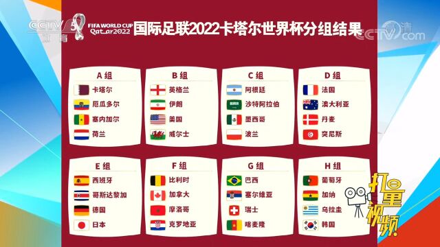 国际足联2022卡塔尔世界杯分组结果