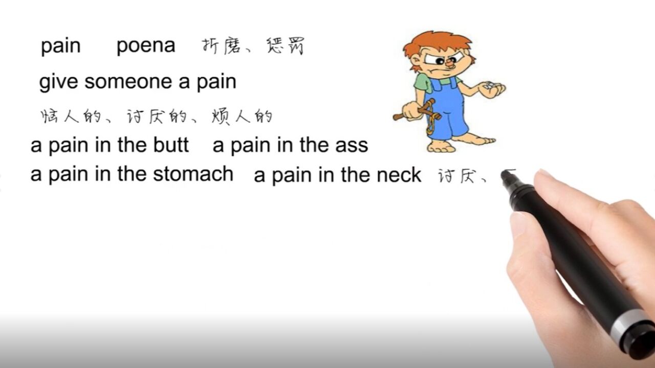 英语思维解密,为什么a pain in the neck表示让人讨厌,轻松学英语