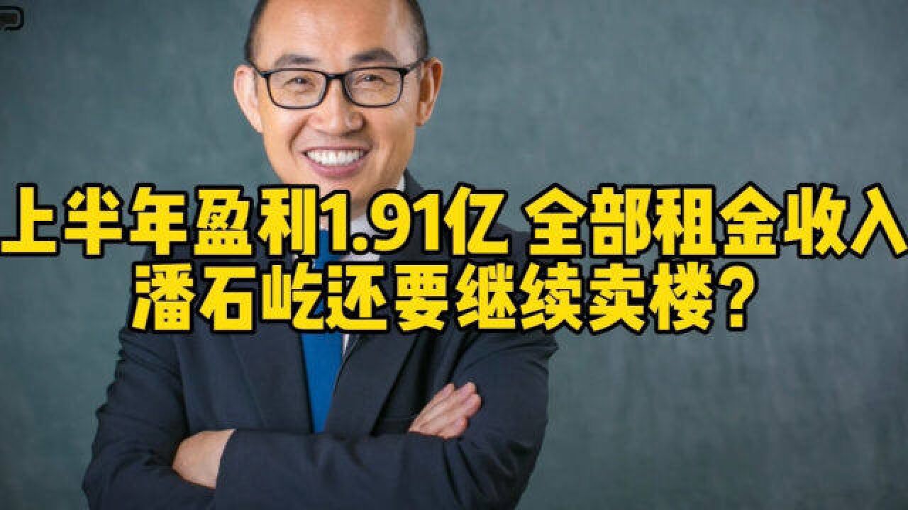 上半年盈利1.91亿,全部租金收入,潘石屹还要继续卖楼?