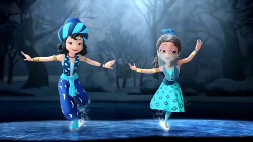 苏菲亚公主和雨果王子一起跳溜冰舞真是太美了