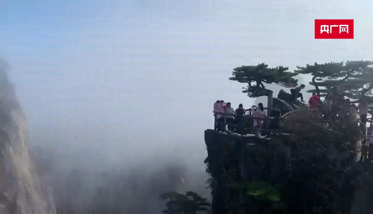 安徽黄山:云海盛景 秋色如画