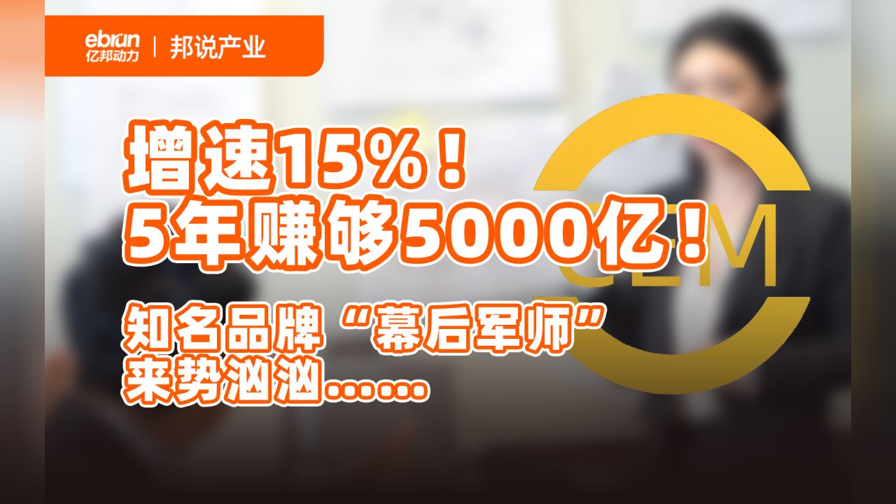 增速15%!5年赚够5000亿!知名品牌“幕后军师”来势汹汹……