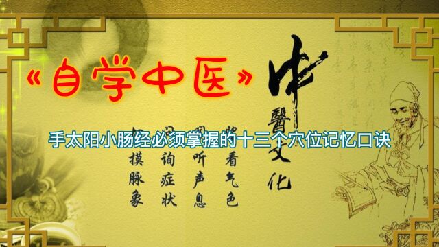 自学中医之手太阳小肠经必须掌握的十三个穴位记忆口诀#乐活视鉴