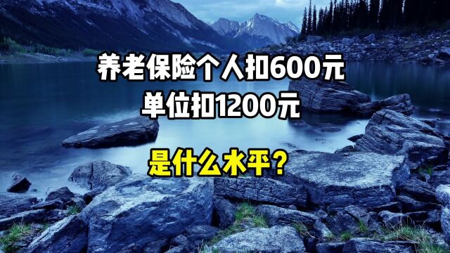 养老保险个人扣600元,单位扣1200元,是什么水平?