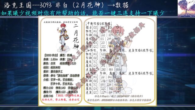 3093 非白(2月花神)、3091 QE(疑似企鹅?第2版)『数据』3078 少音『特效』