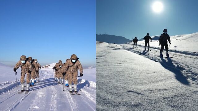 丝滑现场!直击边防兵冰雪技能训练:雪原列队越野,冰场上轻松穿行