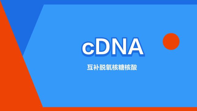 “cDNA”是什么意思?