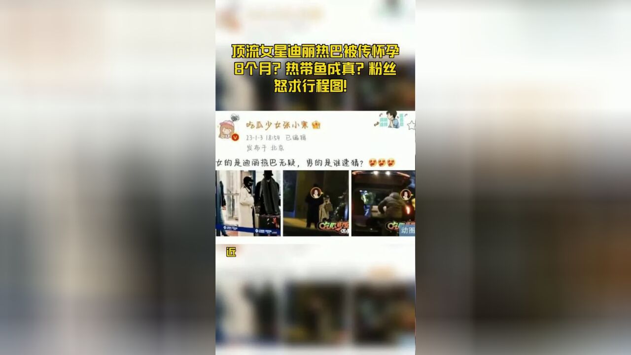 顶流女星迪丽热巴被传怀孕8个月?热带鱼成真?粉丝怒求行程图!