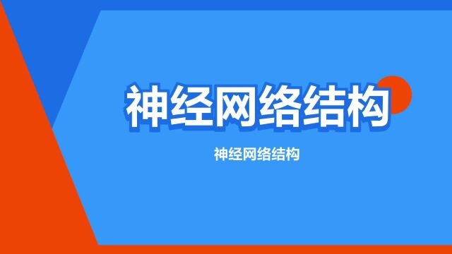 “神经网络结构”是什么意思?