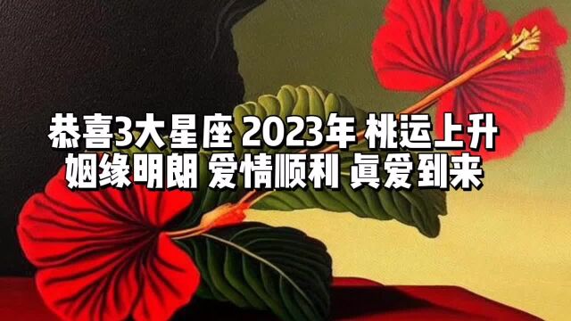 恭喜3大星座,2023年,桃运上升,姻缘明朗,爱情顺利,真爱到来