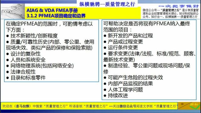 95 3.1.2 PFMEA项目确定和边界4 质量管理工具