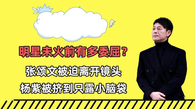 明星未火前有多委屈?张颂文被迫离开镜头,杨紫被挤到只露小脑袋