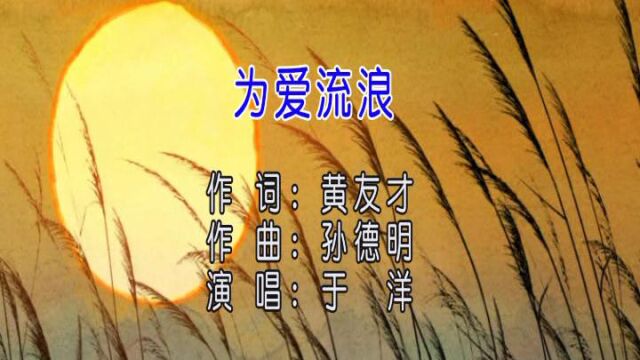 为爱流浪和黄友才作词孙德明作曲于洋演唱小承影音视频