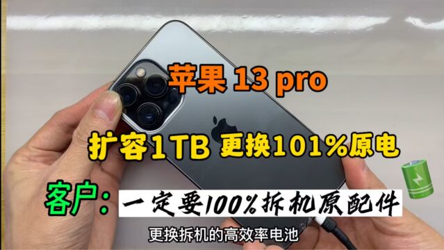 iPhone13扩容1TB,更换101%效率电池.100%原配件