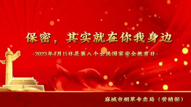 麻城市烟草专卖局(营销部) 4.15安全教育宣传视频