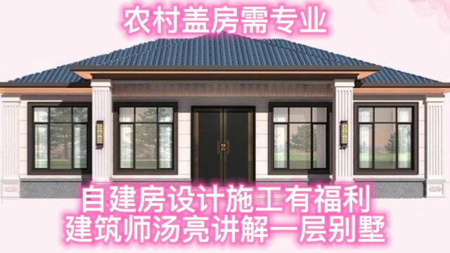 农村盖房需专业,自建房设计施工有福利,建筑师汤亮讲解一层别墅