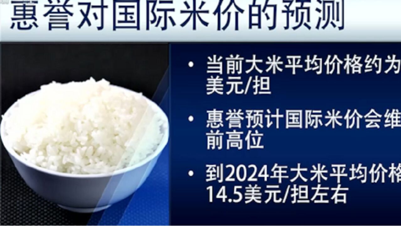 惠誉警告全球将出现20年来最严重大米短缺,需求增加推高国际大米价格至十年来最高水平