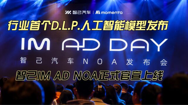 行业首个D.L.P.人工智能模型发布,智己IM AD NOA正式官宣上线