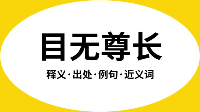 “目无尊长”是什么意思?