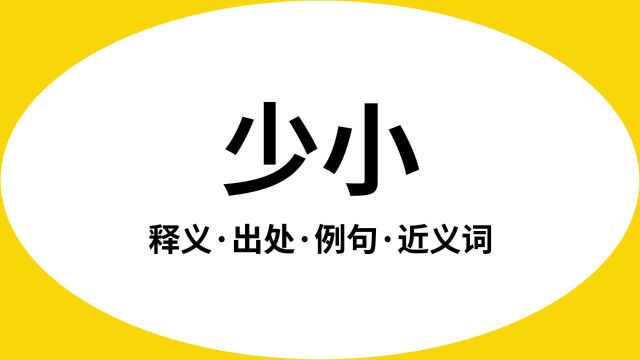 “少小”是什么意思?