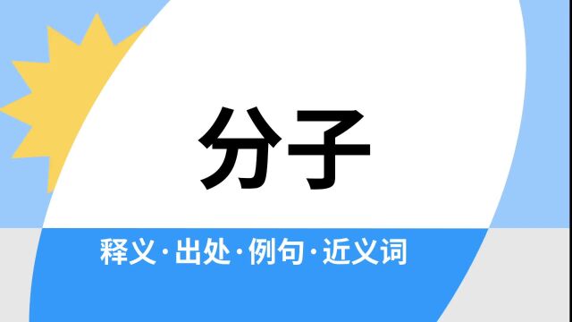 “分子”是什么意思?