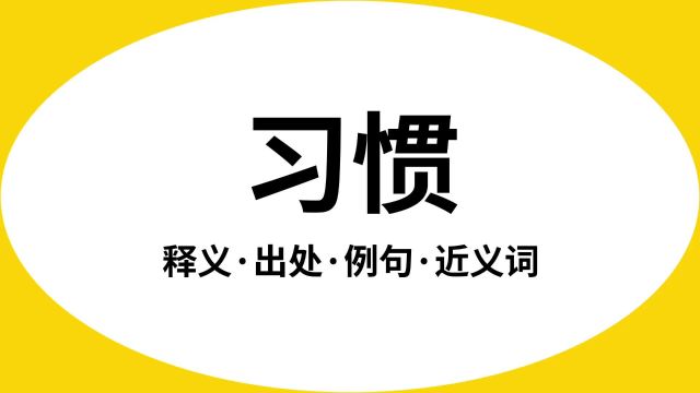 “习惯”是什么意思?