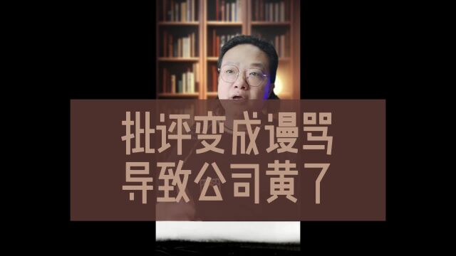 批评变成谩骂导致公司黄了