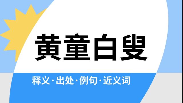 “黄童白叟”是什么意思?