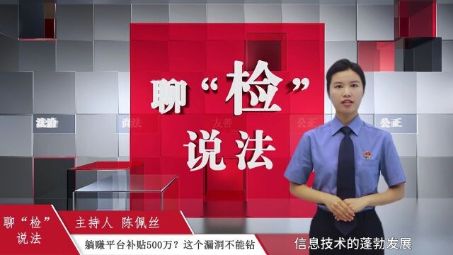 聊“检”说法丨躺赚平台补贴500万?这个漏洞不能钻