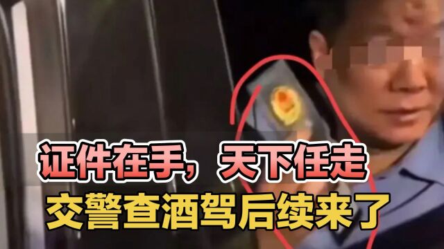 证件在手,天下任走?交警查酒驾后续来了