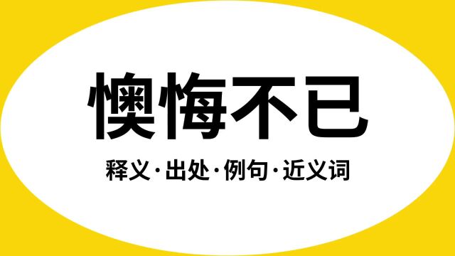 “懊悔不已”是什么意思?