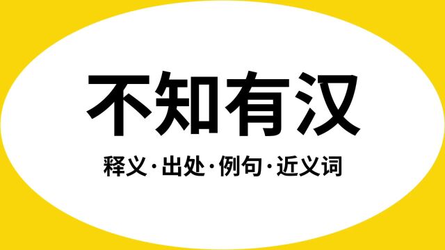 “不知有汉”是什么意思?