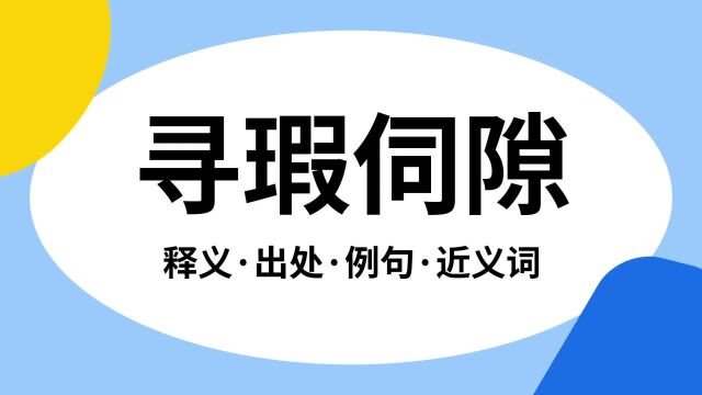 “寻瑕伺隙”是什么意思?