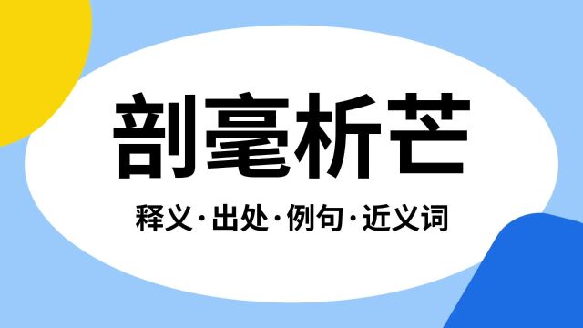 “剖毫析芒”是什么意思?