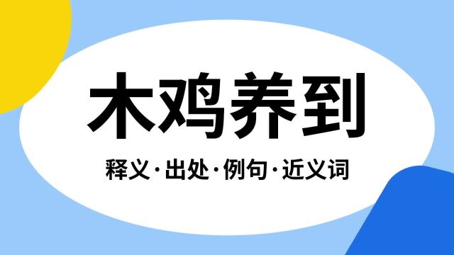 “木鸡养到”是什么意思?