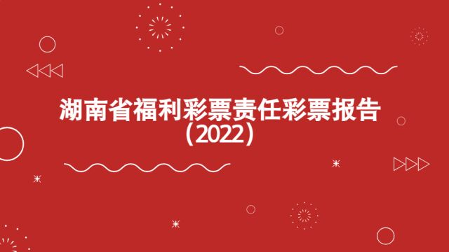 动画丨160秒带你速览2022年度湖南省福利彩票责任彩票报告